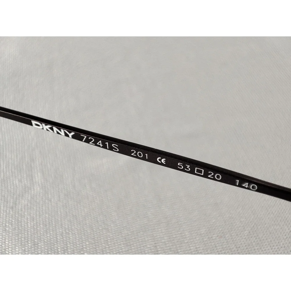 DKNY 7241S 201 Women's Sunglasses Black Metal Oval Brown Lens 53-20-140